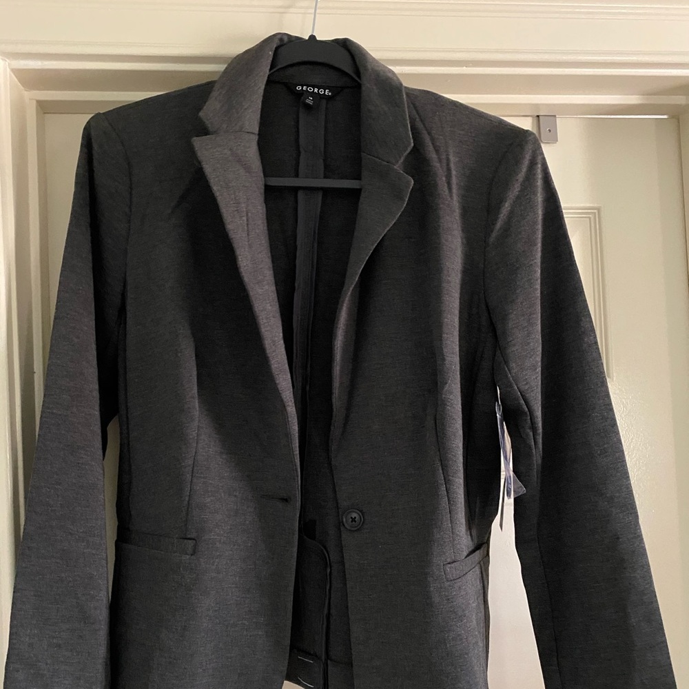 New Black grey striped blazer women’s size 10